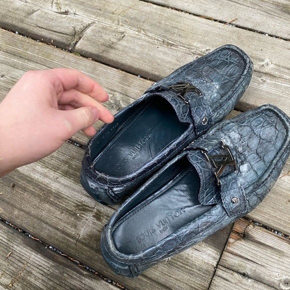 Authentic Louis Vuitton Monte Carlo Crocodile Skin Shoes Size 8 - Picture 10 of 16